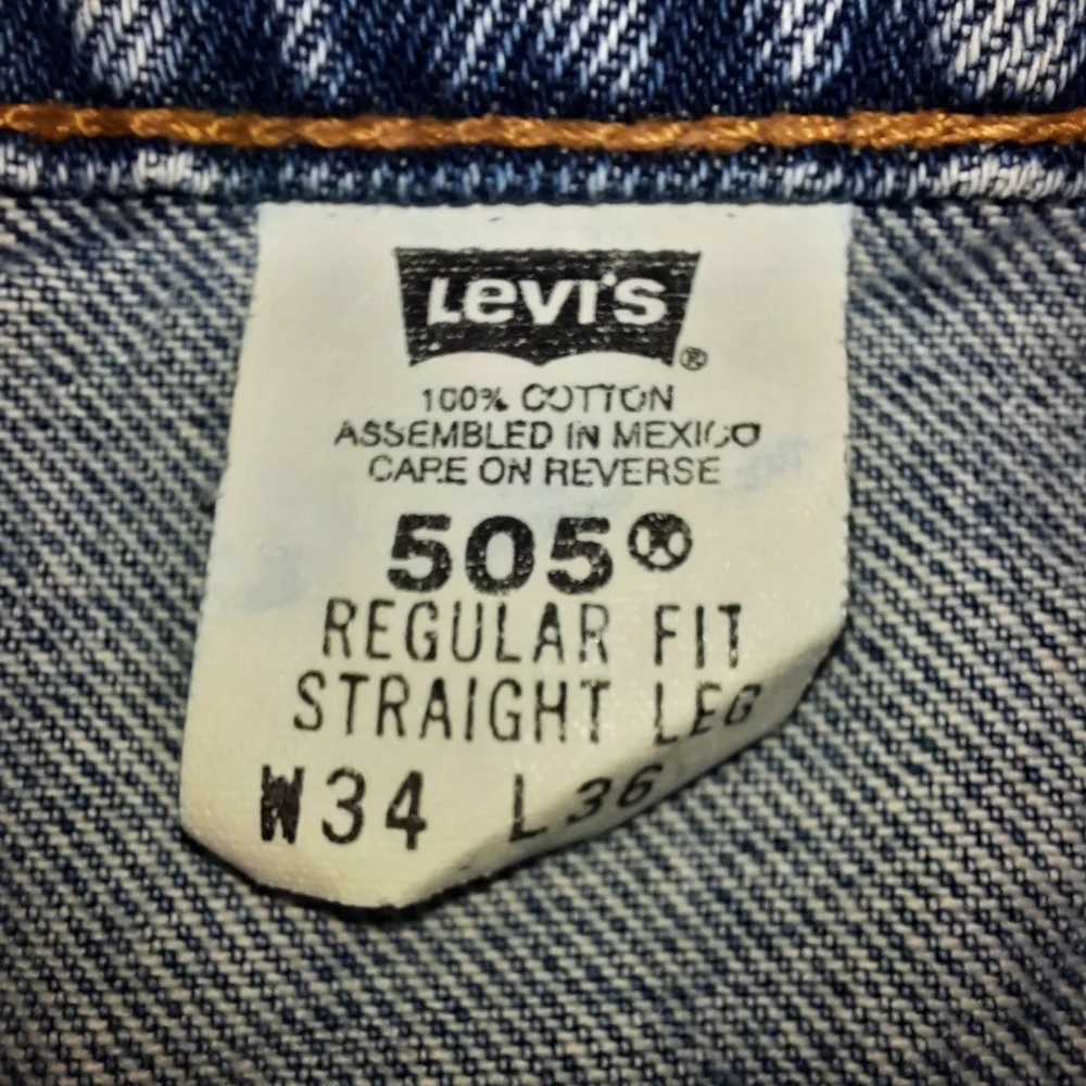 Levi's 505 VTG 90's Regular Fit Straight Leg Blue Jeans SZ 34x32